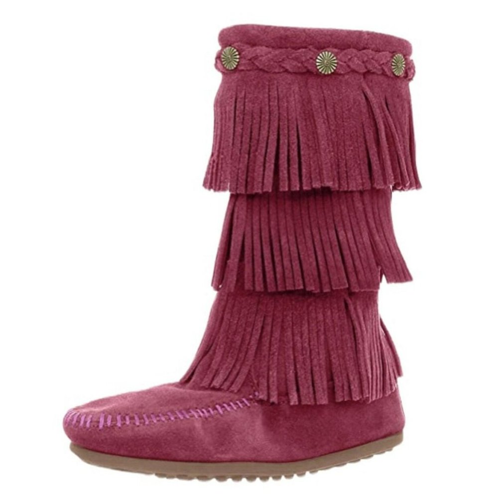 Minnetonka Kids Boots in Berry Fringe